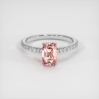 1.66 Ct. Padparadscha Sapphire Ring, Platinum 950 1