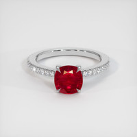 1.12 Ct. Ruby Ring, Platinum 950 1