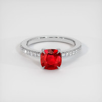 0.80 Ct. Ruby Ring, Platinum 950 1