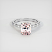 3.09 Ct. Peach Sapphire Ring, Platinum 950 1