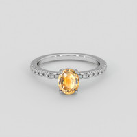 1.02 Ct. Bi Color / Parti Sapphire Ring, Platinum 950 1