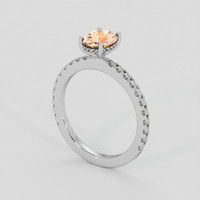 1.20 Ct. Padparadscha Sapphire Ring, Platinum 950 2