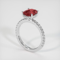 1.83 Ct. Reddish Pink Sapphire Ring, Platinum 950 2