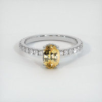 1.06 Ct. Yellow Sapphire Ring, Platinum 950 1