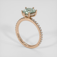 2.55 Ct. Bluish Green Sapphire Ring, 14K Rose Gold 2