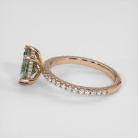 2.55 Ct. Bluish Green Sapphire Ring, 14K Rose Gold 4
