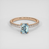 1.12 Ct. Greenish Blue Sapphire Ring, 14K Rose Gold 1