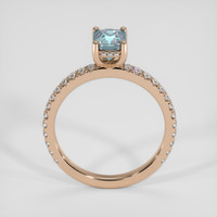 1.12 Ct. Greenish Blue Sapphire Ring, 14K Rose Gold 3