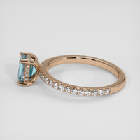 1.12 Ct. Greenish Blue Sapphire Ring, 14K Rose Gold 4