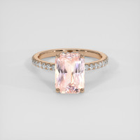 3.92 Ct. Padparadscha Sapphire Ring, 14K Rose Gold 1