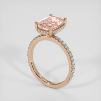 3.92 Ct. Padparadscha Sapphire Ring, 14K Rose Gold 2