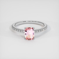 0.97 Ct. Padparadscha Sapphire Ring, 10K White Gold 1