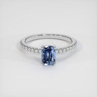 1.43 Ct. Greyish Blue Sapphire Ring, 10K White Gold 1