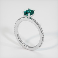 1.21 Ct. Bluish Green Sapphire Ring, 10K White Gold 2
