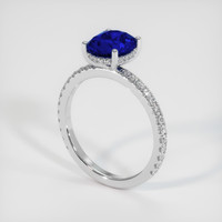 2.06 Ct. Sapphire Ring, 14K White Gold 2