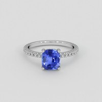 2.01 Ct. Blue Sapphire Ring, 14K White Gold 1