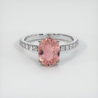 1.84 Ct. Pink Sapphire Ring, 14K White Gold 1