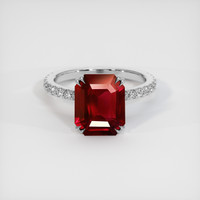 3.72 Ct. Ruby Ring, 14K White Gold 1