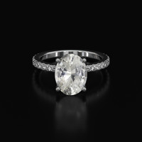 3.25 Ct. Sapphire Ring, 14K White Gold 1