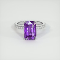 8.17 Ct. Purple Sapphire Ring, 14K White Gold 1