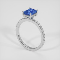 2.02 Ct. Blue Sapphire Ring, 14K White Gold 2