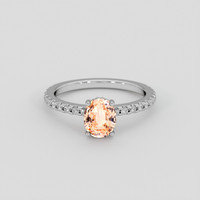 1.20 Ct. Padparadscha Sapphire Ring, 14K White Gold 1