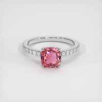 1.61 Ct. Padparadscha Sapphire Ring, 14K White Gold 1
