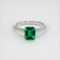 1.76 Ct. Emerald Ring, 18K White Gold 1