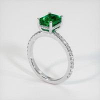 1.76 Ct. Emerald Ring, 18K White Gold 2