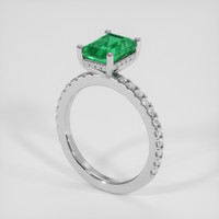 2.27 Ct. Emerald Ring, 18K White Gold 2