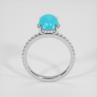 2.22 Ct. Blue Turquoise Ring, 18K White Gold 3