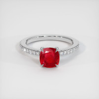 1.54 Ct. Ruby Ring, 18K White Gold 1