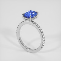 3.03 Ct. Blue Sapphire Ring, 18K White Gold 2