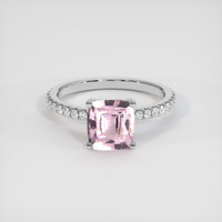 1.87 Ct. Pink Sapphire Ring, 18K White Gold 1