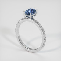 1.43 Ct. Purplish Blue Sapphire Ring, 18K White Gold 2