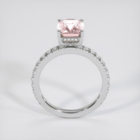 3.09 Ct. Peach Sapphire Ring, 18K White Gold 3