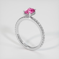 1.20 Ct. Pink Sapphire Ring, 18K White Gold 2