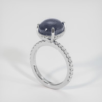 8.03 Ct. Greyish Blue Sapphire Ring, 18K White Gold 2