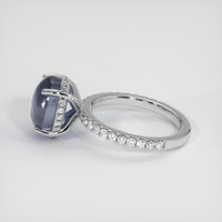 8.03 Ct. Greyish Blue Sapphire Ring, 18K White Gold 4