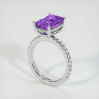 8.17 Ct. Purple Sapphire Ring, 18K White Gold 2