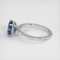 2.25 Ct. Greyish Blue Sapphire Ring, 18K White Gold 4