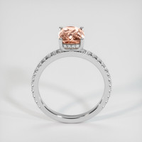 2.17 Ct. Peach Sapphire Ring, 18K White Gold 3