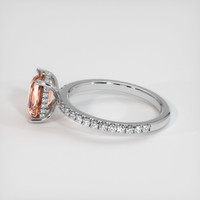 2.17 Ct. Peach Sapphire Ring, 18K White Gold 4