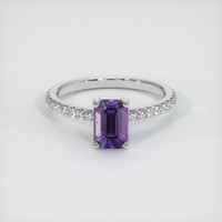 1.20 Ct. Purple Sapphire Ring, 18K White Gold 1