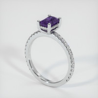 1.20 Ct. Purple Sapphire Ring, 18K White Gold 2