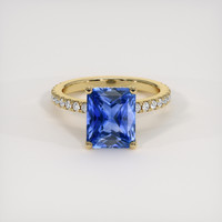 3.26 Ct. Blue Sapphire Ring, 10K Yellow Gold 1