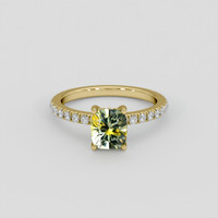 1.54 Ct. Yellowish Green Sapphire Ring, 10K Yellow Gold 1