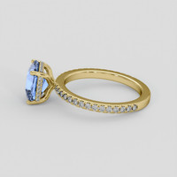 4.10 Ct. Blue Sapphire Ring, 10K Yellow Gold 4