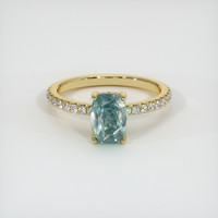 2.29 Ct. Bluish Green Sapphire Ring, 10K Yellow Gold 1