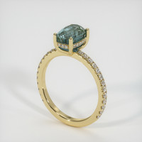 2.29 Ct. Bluish Green Sapphire Ring, 10K Yellow Gold 2